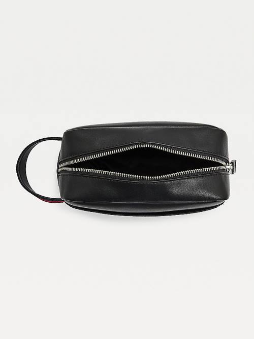 Tommy Hilfiger Essential Recycled Deri Washbag Çanta Erkek Siyah | TH170TRW