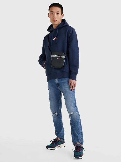 Tommy Hilfiger Essential Reflective Reporter Çanta Erkek Siyah | TH013UKD