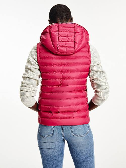 Tommy Hilfiger Essential Removable Hood Down Vest Kaban Kadın Kırmızı | TH021FOI