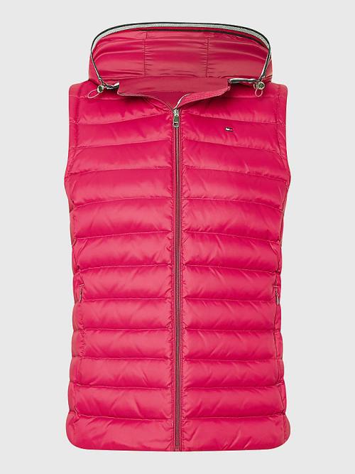 Tommy Hilfiger Essential Removable Hood Down Vest Kaban Kadın Kırmızı | TH021FOI