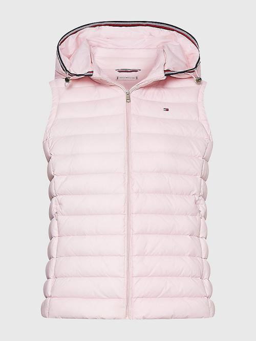 Tommy Hilfiger Essential Removable Hood Down Vest Kaban Kadın Pembe | TH105SPR