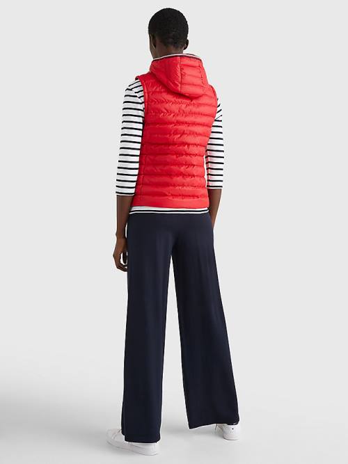 Tommy Hilfiger Essential Removable Hood Down Vest Kaban Kadın Kırmızı | TH106QZF