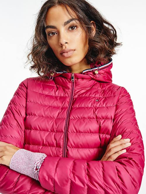 Tommy Hilfiger Essential Removable Hood Down Ceket Kadın Kırmızı | TH297FLH