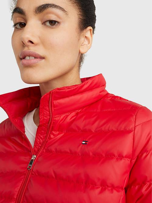 Tommy Hilfiger Essential Removable Hood Down Ceket Kadın Kırmızı | TH481LYJ