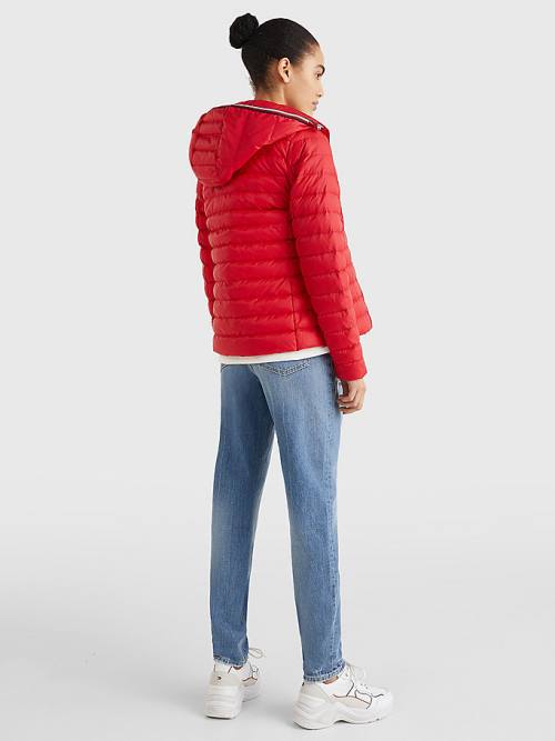 Tommy Hilfiger Essential Removable Hood Down Ceket Kadın Kırmızı | TH481LYJ