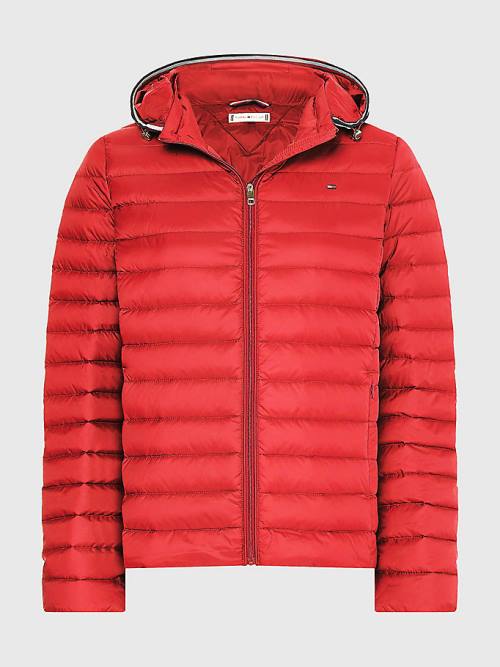 Tommy Hilfiger Essential Removable Hood Down Ceket Kadın Kırmızı | TH481LYJ