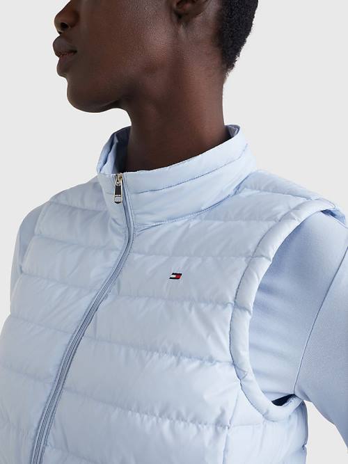 Tommy Hilfiger Essential Removable Hood Down Vest Kaban Kadın Mavi | TH684RIB