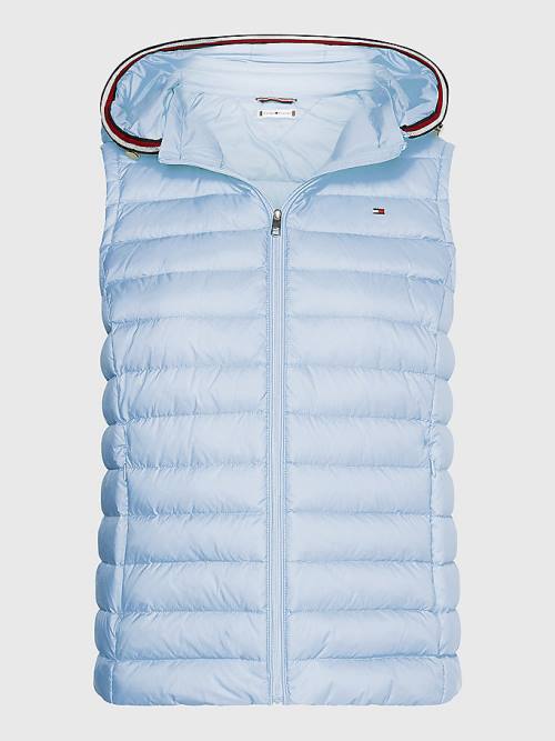 Tommy Hilfiger Essential Removable Hood Down Vest Kaban Kadın Mavi | TH684RIB