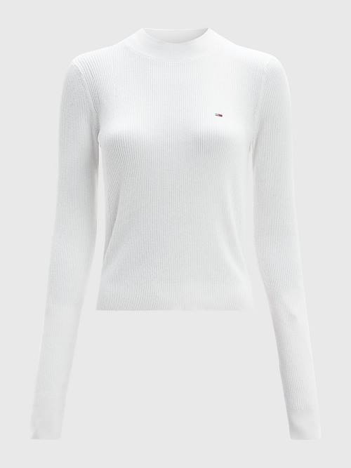 Tommy Hilfiger Essential Rib-Knit Jumper Kazak Kadın Beyaz | TH657LTI