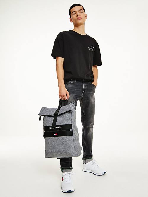 Tommy Hilfiger Essential Roll-Top Backpack Çanta Erkek Gri | TH852AGZ