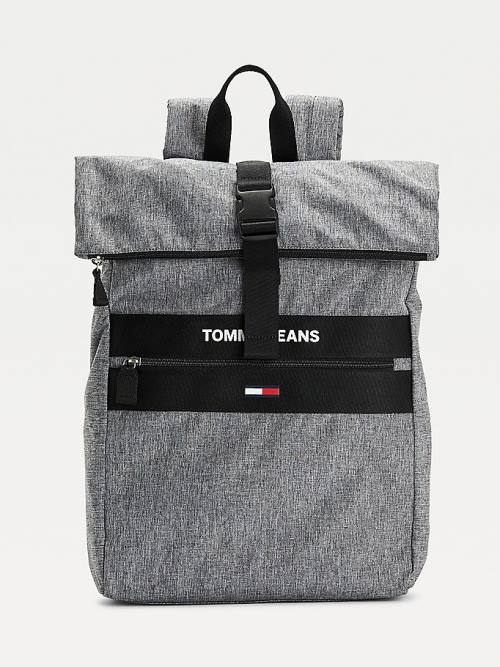 Tommy Hilfiger Essential Roll-Top Backpack Çanta Erkek Gri | TH852AGZ