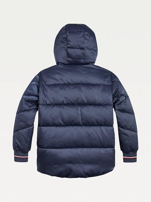 Tommy Hilfiger Essential Satin Puffer Ceket Kiz Çocuk Mavi | TH652NBY