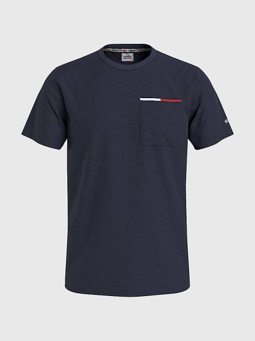 Tommy Hilfiger Essential Signature Pocket Tişört Erkek Mavi | TH059JPT