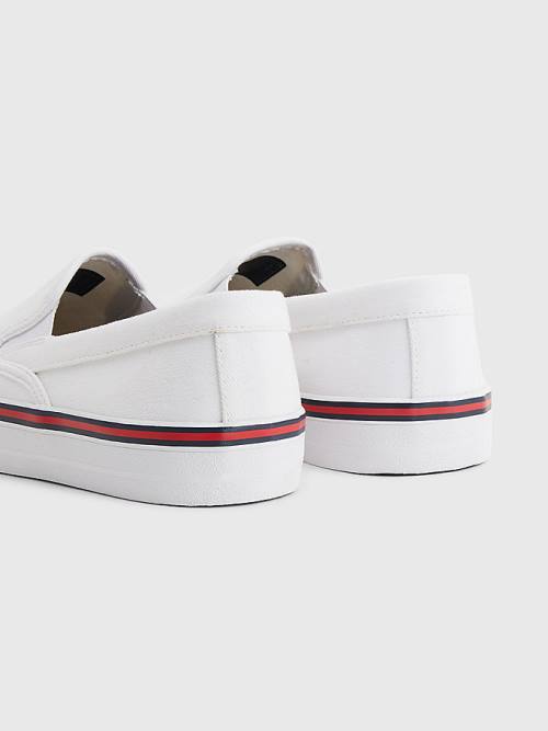 Tommy Hilfiger Essential Signature Slip-On Spor Ayakkabı Erkek Beyaz | TH507KDQ