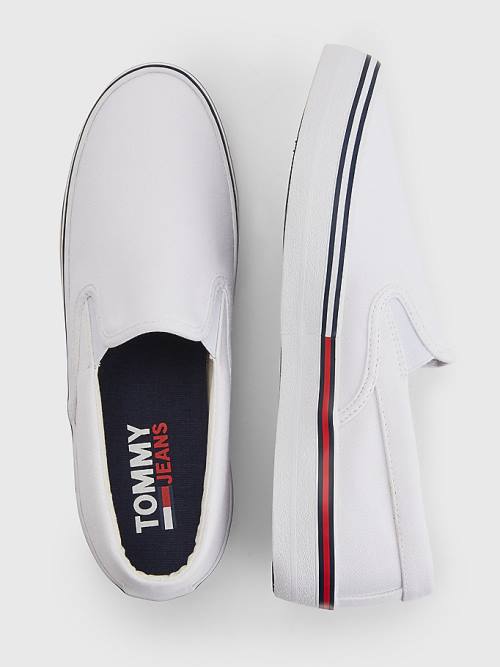 Tommy Hilfiger Essential Signature Slip-On Spor Ayakkabı Erkek Beyaz | TH507KDQ