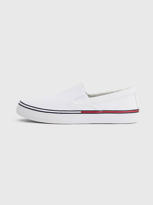 Tommy Hilfiger Essential Signature Slip-On Spor Ayakkabı Erkek Beyaz | TH507KDQ