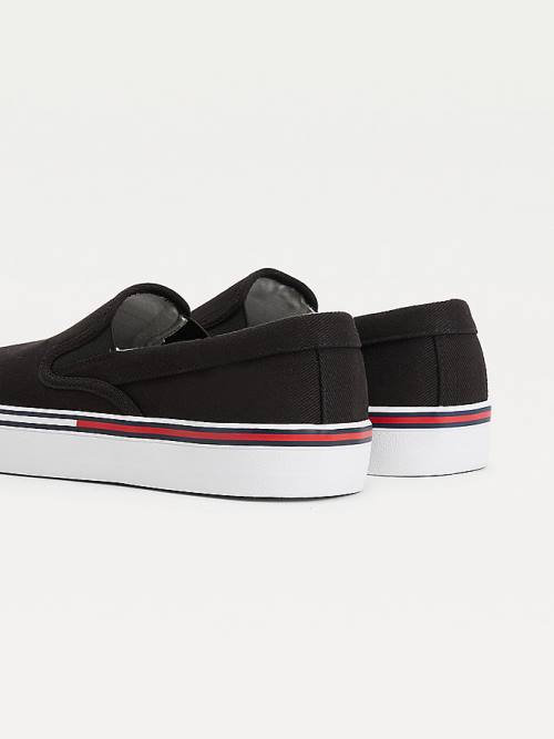 Tommy Hilfiger Essential Signature Slip-On Spor Ayakkabı Erkek Siyah | TH915PAB