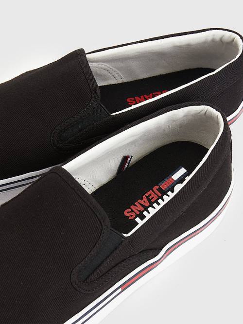 Tommy Hilfiger Essential Signature Slip-On Spor Ayakkabı Erkek Siyah | TH915PAB