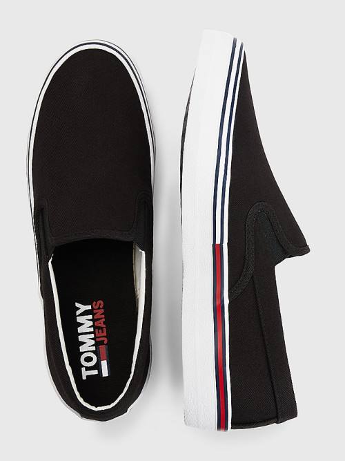 Tommy Hilfiger Essential Signature Slip-On Spor Ayakkabı Erkek Siyah | TH915PAB