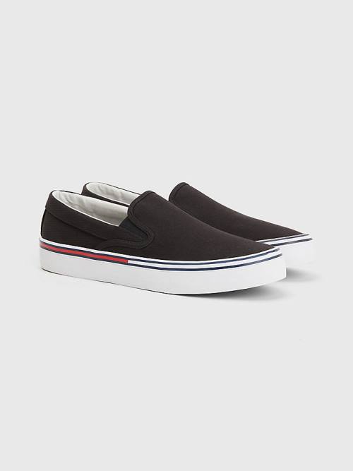 Tommy Hilfiger Essential Signature Slip-On Spor Ayakkabı Erkek Siyah | TH915PAB