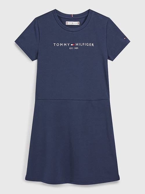 Tommy Hilfiger Essential Skater Elbise Kiz Çocuk Mavi | TH089FJE