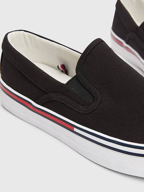 Tommy Hilfiger Essential Slip On Spor Ayakkabı Kadın Siyah | TH943PKB