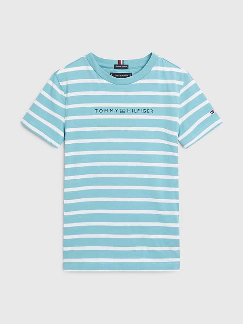 Tommy Hilfiger Essential Stripe Tişört Erkek Çocuk Mavi | TH396OVQ