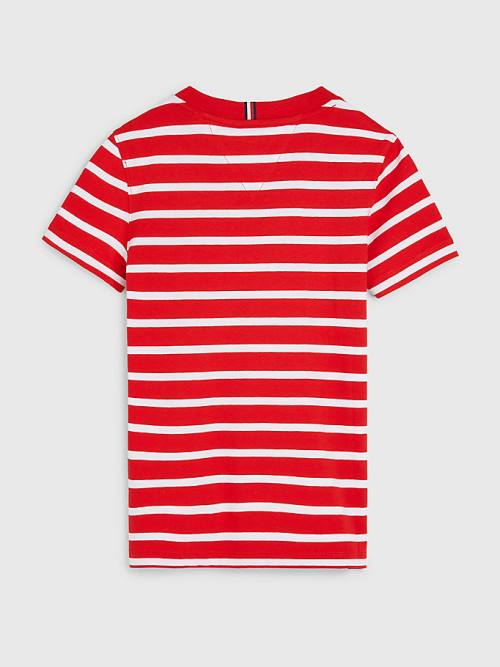 Tommy Hilfiger Essential Stripe Tişört Erkek Çocuk Kırmızı | TH561ZWS