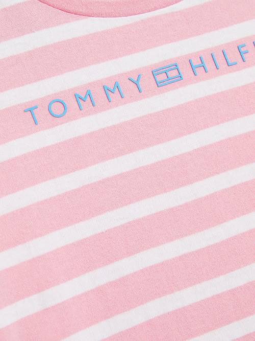 Tommy Hilfiger Essential Stripe Tişört Kiz Çocuk Pembe | TH814ZJI