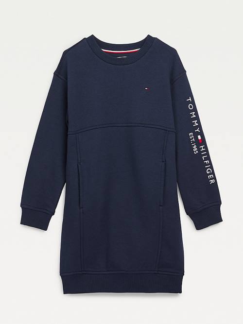 Tommy Hilfiger Essential Sweatshirt Elbise Kiz Çocuk Mavi | TH750VWP