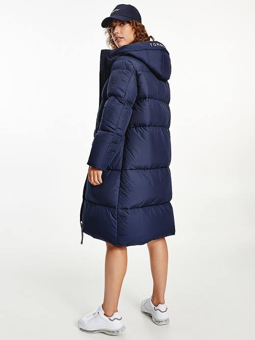 Tommy Hilfiger Essential TH Protect Padded Maxi Coat Ceket Kadın Mavi | TH125UWL