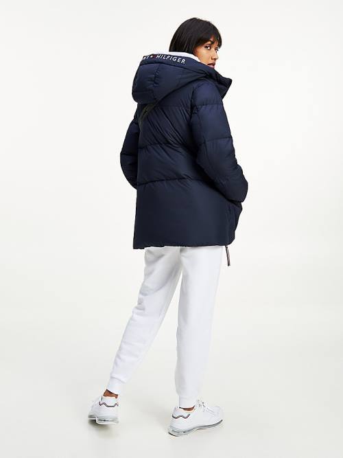 Tommy Hilfiger Essential TH Protect Padded Logo Coat Ceket Kadın Mavi | TH537FTW