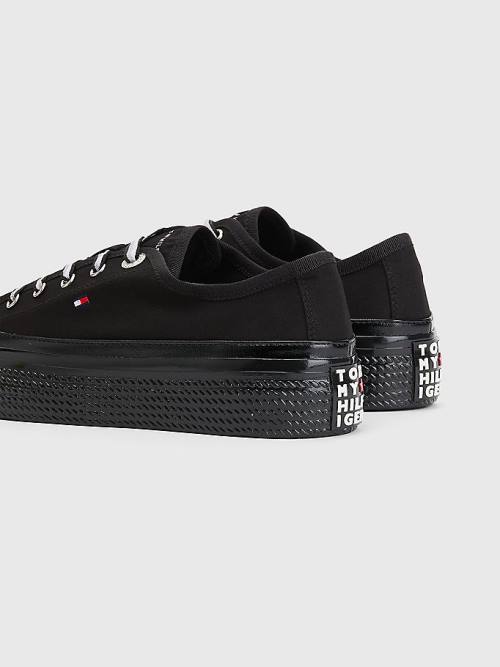 Tommy Hilfiger Essential Vulcanised Flatform Spor Ayakkabı Kadın Siyah | TH269KDQ