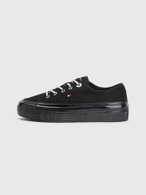 Tommy Hilfiger Essential Vulcanised Flatform Spor Ayakkabı Kadın Siyah | TH269KDQ