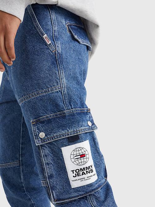 Tommy Hilfiger Ethan Relaxed Fit Cargo Jean Pantolon Erkek Denim | TH246RCQ