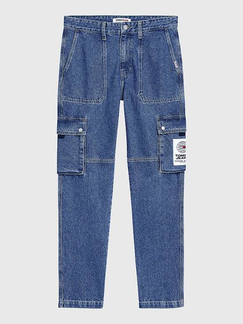 Tommy Hilfiger Ethan Relaxed Fit Cargo Jean Pantolon Erkek Denim | TH246RCQ