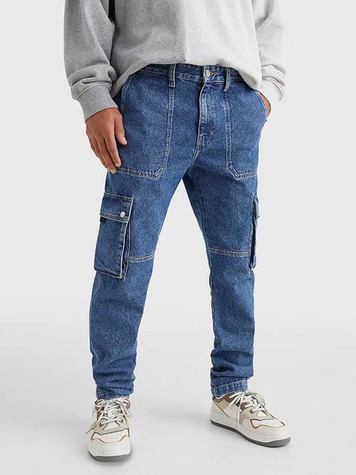 Tommy Hilfiger Ethan Relaxed Fit Cargo Jean Pantolon Erkek Denim | TH246RCQ