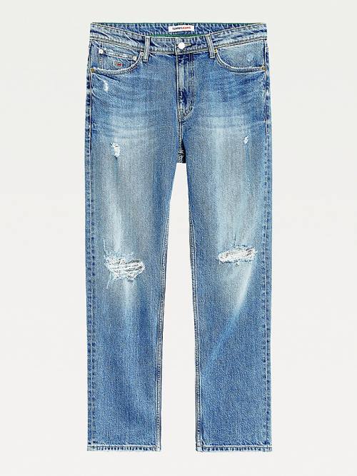 Tommy Hilfiger Ethan Straight Relaxed Distressed Jean Pantolon Erkek Denim | TH507WCU