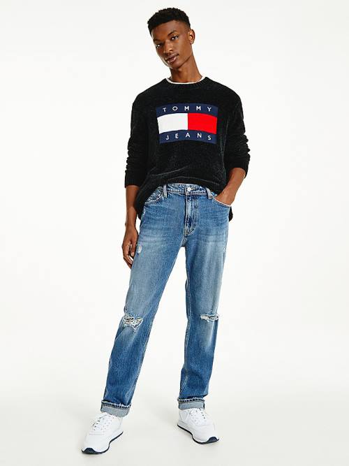 Tommy Hilfiger Ethan Straight Relaxed Distressed Jean Pantolon Erkek Denim | TH507WCU