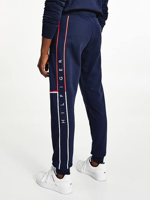 Tommy Hilfiger Exclusive Flag Logo Cuffed Joggers Pantolon Erkek Mavi | TH841URE