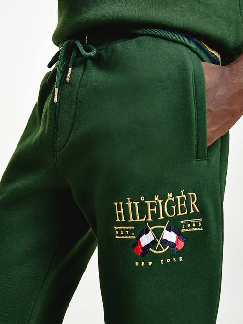 Tommy Hilfiger Exclusive Flag Logo Joggers Pantolon Erkek Yeşil | TH279EYI