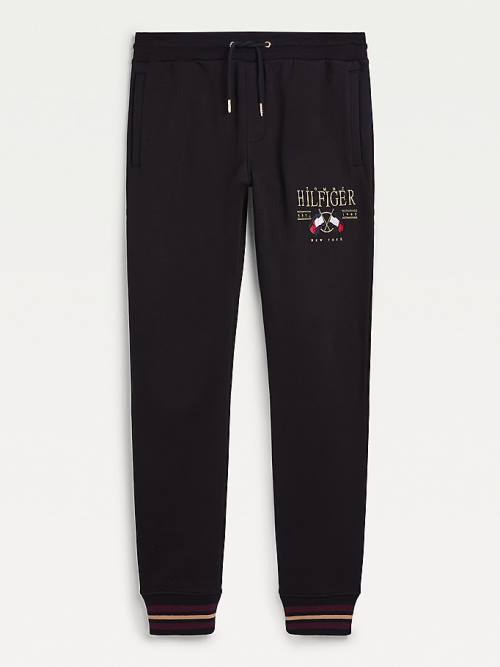 Tommy Hilfiger Exclusive Flag Logo Joggers Pantolon Erkek Siyah | TH307RGL