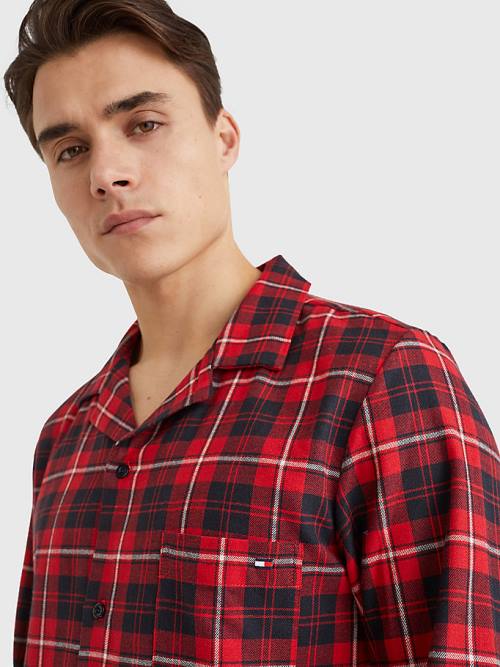 Tommy Hilfiger Exclusive Flannel Shirt And Trousers Set Pijama Erkek Kırmızı | TH847IDE