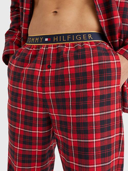 Tommy Hilfiger Exclusive Flannel Shirt And Trousers Set Pijama Erkek Kırmızı | TH847IDE