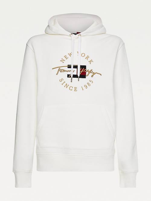 Tommy Hilfiger Exclusive Icons Kapüşonlu Sweatshirt Erkek Beyaz | TH912FDV