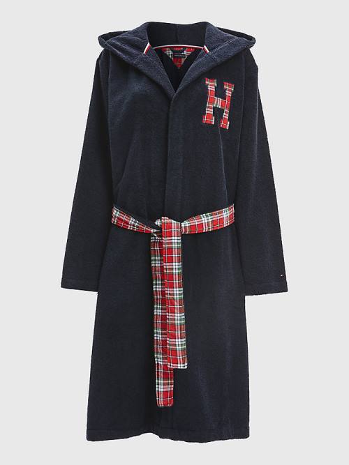 Tommy Hilfiger Exclusive Organic Pamuklu Towelling Bathrobe Pijama Kadın Mavi | TH538LRF