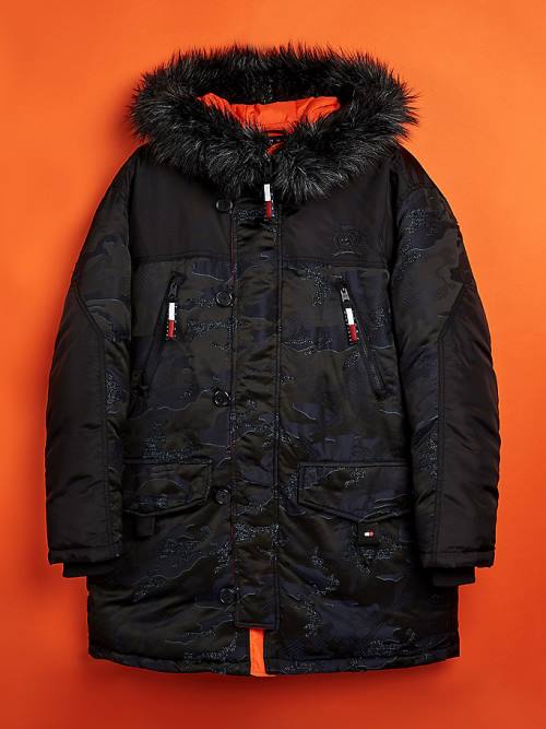 Tommy Hilfiger Faux Down Mountain Parka Kaban Erkek Mavi | TH270SPC