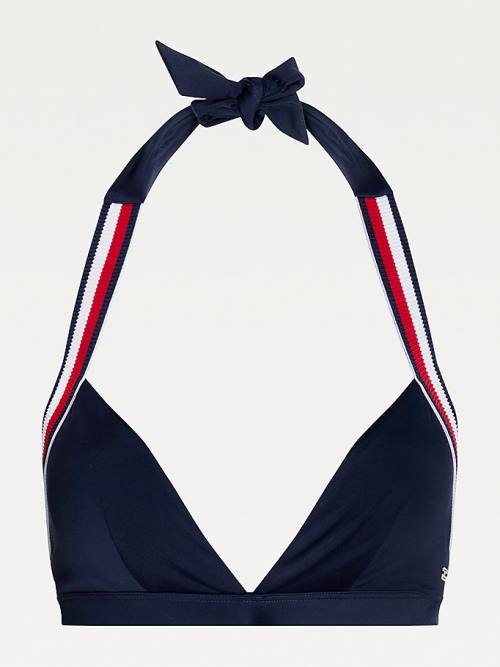 Tommy Hilfiger Fixed Triangle Bikini Top Mayo Kadın Mavi | TH045DRT