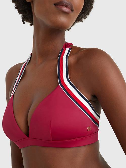 Tommy Hilfiger Fixed Triangle Bikini Top Mayo Kadın Pembe | TH721FXD