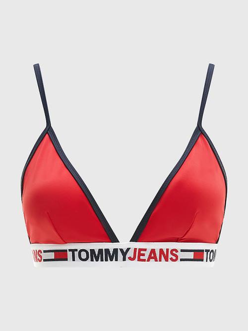 Tommy Hilfiger Fixed Triangle Bikini Top Mayo Kadın Kırmızı | TH854NIB